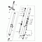Схема узла: Вилка передней оси Yamaha XJ600 Diversion (Naked)