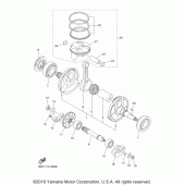 Схема узла: Коленчатый вал и Поршень Yamaha YZ450F YZ450FX