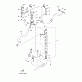 Схема вузла: Задній гальмівний циліндр Yamaha XSR700/MTM690
