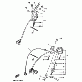 Схема узла: Пульт управления рулевой и Рычаг Yamaha XV250 Virago