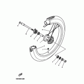 Схема вузла: Переднє колесо Yamaha DT125 DT125R