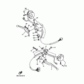 Схема вузла: Пульт управління рульовий та Важіль Yamaha XVS1100 V-Star Custom