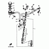 Схема узла: Задний тормозной цилиндр Yamaha YZ125
