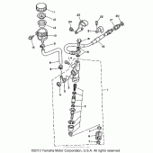 Схема вузла: Задній гальмівний циліндр Yamaha WR500Z