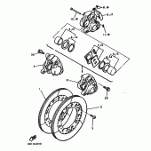 Схема вузла: Передній і гальмівний супорт Yamaha VMX12 V-MAX