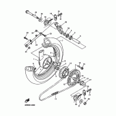 Схема вузла: Заднє колесо Yamaha XJ600 Diversion (S-TYPE)