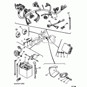 Схема вузла: Електроустаткування 1 Yamaha XV250 Virago