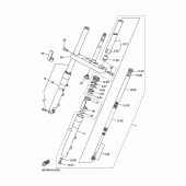 Схема вузла: Вилка передньої осі Yamaha XVS400 Drag Star
