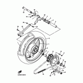 Схема вузла: Заднє колесо Yamaha XJR1300