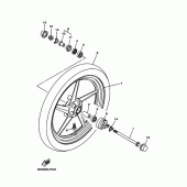 Схема узла: Переднее колесо Yamaha YBR125