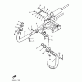 Схема вузла: Вихлопна система Yamaha XV1100 Virago