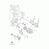 Схема узла: Копирный вал и Вилки Yamaha YZ125