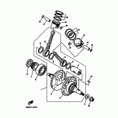 Схема вузла: Колінчастий вал і поршень Yamaha XV250 Virago