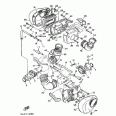 Схема узла: Впускная система Yamaha XV750 Virago
