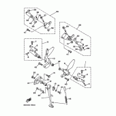 Схема вузла: Підножки і Підставка Yamaha TRX850