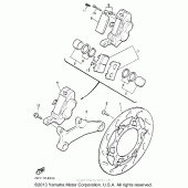 Схема вузла: Задній гальмівний супорт Yamaha XVZ1300 Venture Royale