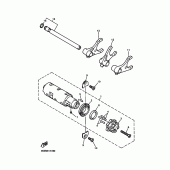 Схема узла: Копирный вал и Вилки Yamaha XJ900 Diversion