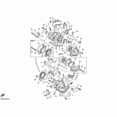 Схема вузла: Головка циліндра Yamaha XVS400 Drag Star