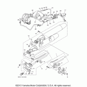 Схема вузла: Вихлопна система Yamaha XVS1100 V-Star Classic Coast (Cast Wheel)