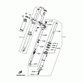 Схема вузла: Вилка передньої осі Yamaha TW125