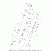 Схема вузла: Вилка передньої осі Yamaha XVS950 Bolt