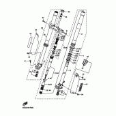 Схема узла: Вилка передней оси Yamaha YZ250 YZ250F