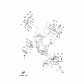 Схема вузла: Підніжки та підставка Yamaha XT660 XT660X