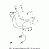 Схема вузла: Кермо та Тросики Yamaha XVS950 Bolt