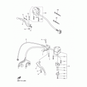 Схема вузла: Пульт управління рульовий та Важель Yamaha XV250 V-Star