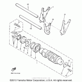 Схема вузла: Копірний вал та Вилки Yamaha XVZ1300 Venture Royale