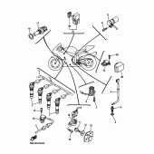 Схема вузла: Електроустаткування 1 Yamaha YZF-R6/ YZF600 R6 RaceBase