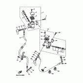 Схема узла: Передний тормозной цилиндр Yamaha YP250 Majesty