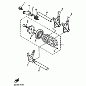 Схема узла: Копирный вал и Вилки Yamaha TT600
