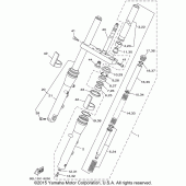 Схема узла: Вилка передней оси Yamaha XVS1100 V-Star Custom