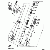 Схема вузла: Вилка передньої осі Yamaha XV1100 Virago Special