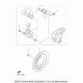 Схема вузла: Задній гальмівний супорт Yamaha XVS1300 V-Star Deluxe