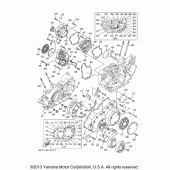 Схема узла: Крышки картера (1) Yamaha XV1900 Raider S