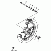 Схема вузла: Переднє колесо Yamaha XV750 Virago