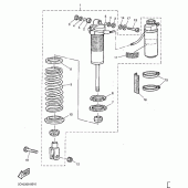 Схема вузла: Задня підвіска Yamaha TT600