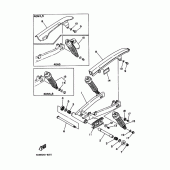 Схема вузла: Задній важіль та підвіска Yamaha SRV250 Renaissa