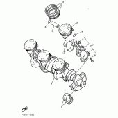 Схема узла: Коленчатый вал и Поршень Yamaha YZF750 YZF750
