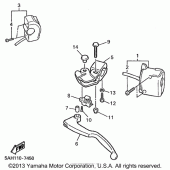 Схема вузла: Пульт управління рулевою і Ричаг Yamaha YZF600R Thundercat