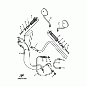 Схема вузла: Кермо та Тросики Yamaha XV250 Virago