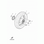 Схема вузла: Заднє колесо Yamaha YP250 X-MAX