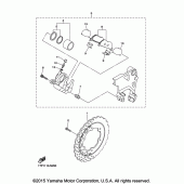 Схема вузла: Задня гальмівна опора Yamaha XVS950 Bolt R-Spec