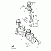 Схема вузла: Колінчастий вал та Поршень Yamaha XJ600 Diversion (S-TYPE)