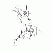 Схема узла: Пульт управления рулевой и Рычаг Yamaha XT600 XT600