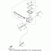 Схема вузла: Передній гальмівний циліндр Yamaha XVS650 V-Star Classic