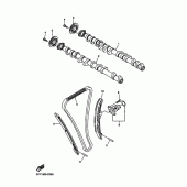 Схема вузла: Розподільний вал та Ланцюг ГРМ Yamaha YZF-R1 R1