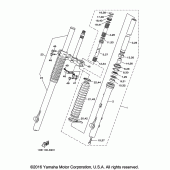 Схема вузла: Вилка передньої осі Yamaha TTR230 TT-R230